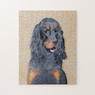 Gordon Setter Painting - Niedliche Original Dog Ar Puzzle