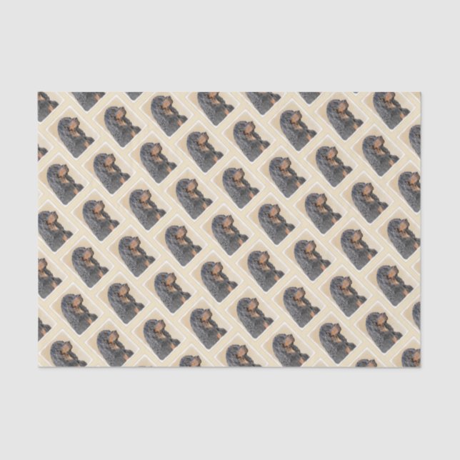 Gordon Setter Painting - Niedliche Original Dog Ar Seidenpapier (Vorderseite)