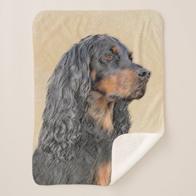 Gordon Setter Painting - Niedliche Original Dog Ar Sherpadecke (Vorderseite)