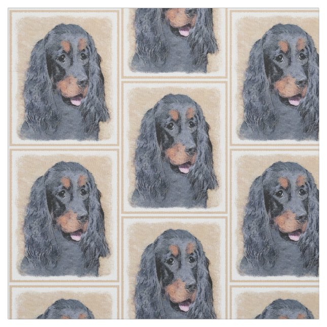 Gordon Setter Painting - Niedliche Original Dog Ar Stoff (Muster)