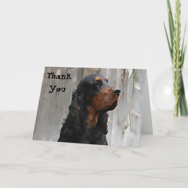 Gordon Setter Painting Vielen Dank Note Card Dankeskarte (Vorderseite)