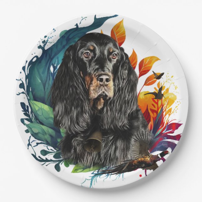 Gordon Setter Pappteller (Vorderseite)