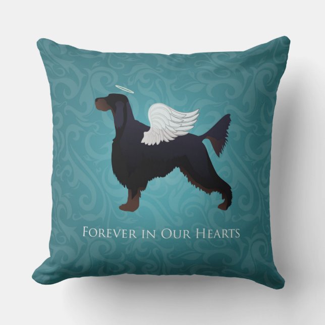 Gordon Setter Pet Memorial Dog Angel Kissen (Vorderseite)