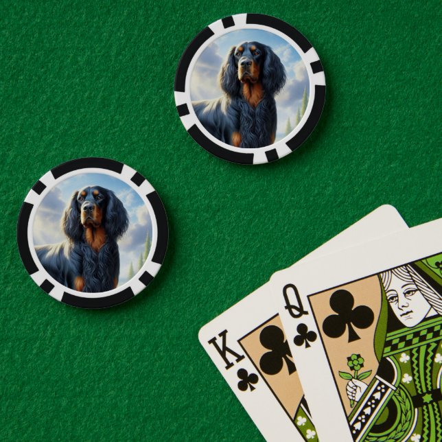 Gordon Setter Pokerchips (Pokertisch (doppelt))