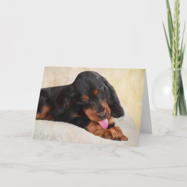 Gordon Setter Puppy Greeting Cards Karte (Vorderseite)