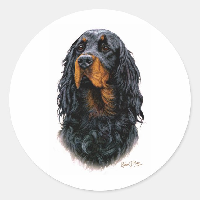 Gordon Setter Runder Aufkleber (Vorderseite)
