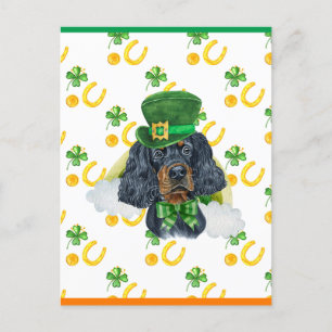 Gordon Setter Shamrock St. Patricks Tag Feiertagspostkarte