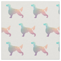 Gordon Setter Silhouette Tiled Fabric Black Pastel
