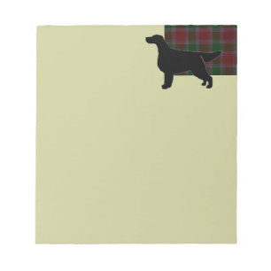 Gordon Setter Silhouetted auf Clan Gordon Tartan Notizblock