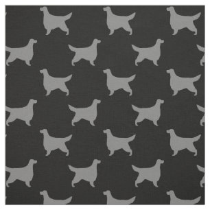 Gordon Setter Silhouetten Muster Schwarz und Grau Stoff