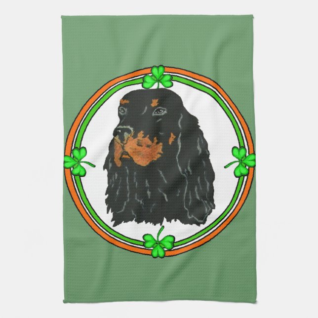 Gordon Setter St Patricks Handtuch (Vertikal)