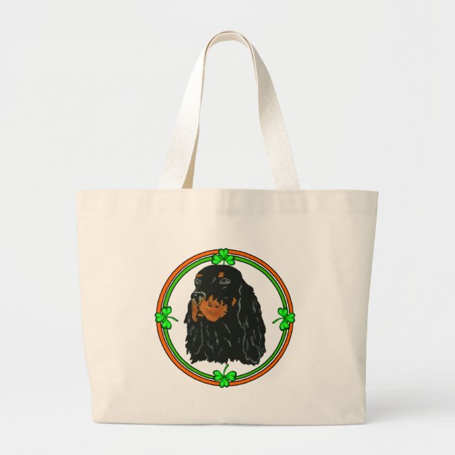 Gordon Setter St Patricks Jumbo Stoffbeutel (Vorne)