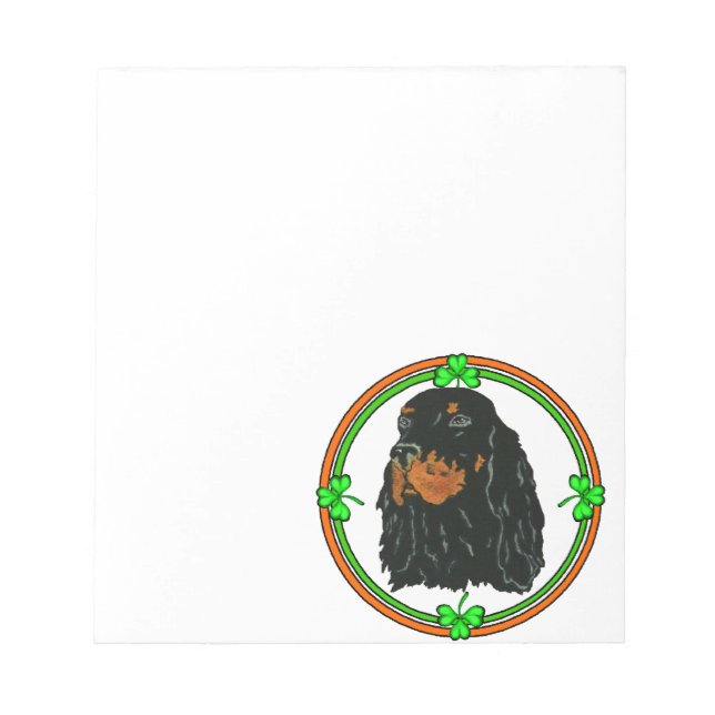 Gordon Setter St Patricks Notizblock (Vorderseite)