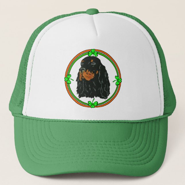 Gordon Setter St Patricks Truckerkappe (Vorderseite)