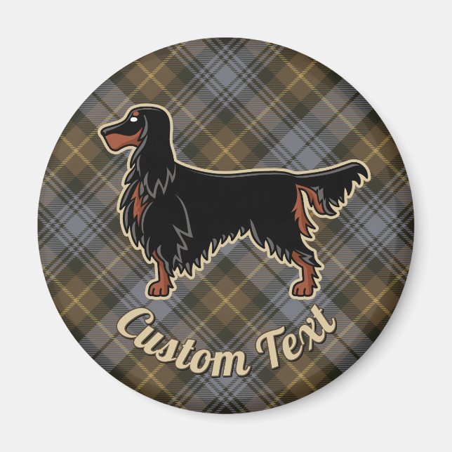 Gordon Setter über das Wetter Gordon Tartan Magnet (Vorne)