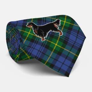 Gordon Setter über Gordon Tartan Neck Tie Krawatte