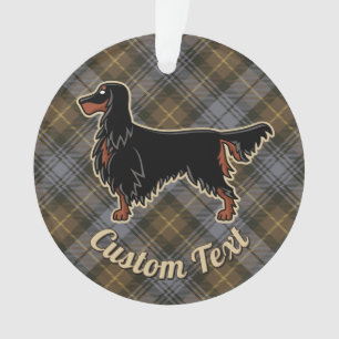Gordon Setter über Wettergewitterter Gordon Tartan Ornament