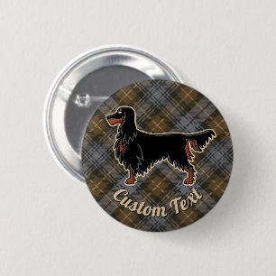Gordon Setter über Wettergordon Tartan Button