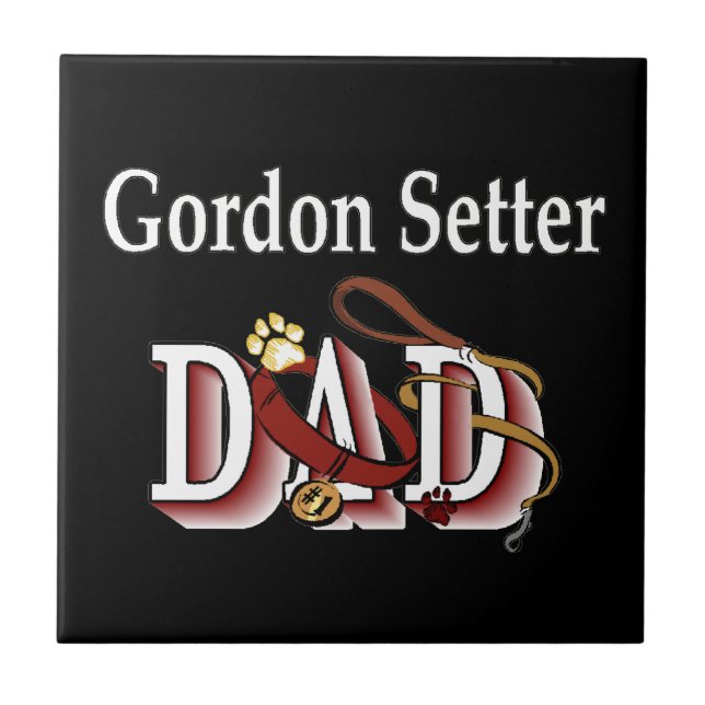 Gordon Setter Vater Fliese (Vorderseite)