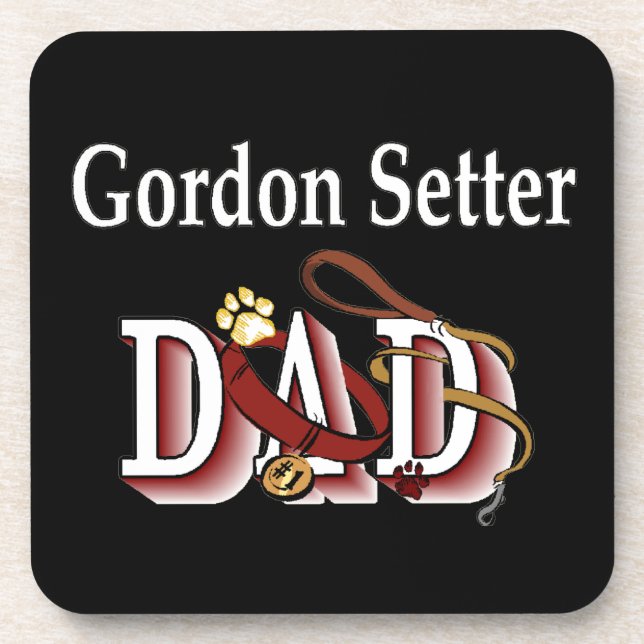 Gordon Setter Vater Getränkeuntersetzer (Vorderseite)