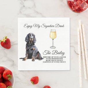 Gordon Setter Wedding Signature Drink Napkins Serviette