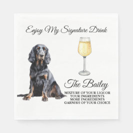 Gordon Setter Wedding Signature Drink Napkins Serviette