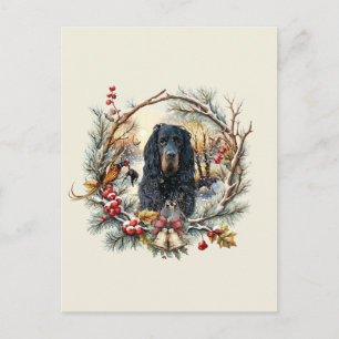 Gordon Setter Weihnachtsfreude – Saisonale Hundeku Postkarte