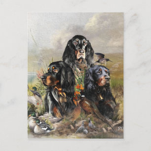 Gordon Setters , Vogelleidenschaft , Kunst Feiertagspostkarte