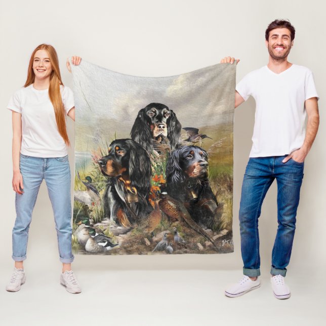 Gordon Setters , Vogelleidenschaft , Kunst Fleecedecke (Beispiel)