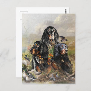 Gordon Setters , Vogelleidenschaft , Kunst Postkarte