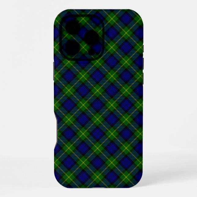 Gordon-Tartan blau-grün kariert iPhone Hülle (Rückseite)