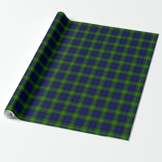 Gordon tartan blue kariert geschenkpapier (Ungerollt)