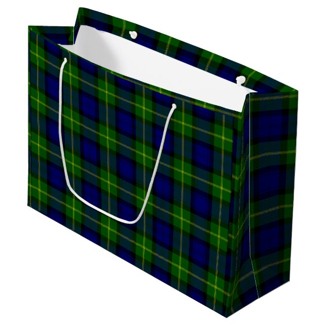Gordon tartan blue kariert große geschenktüte (Vorderseite Schrägansicht)