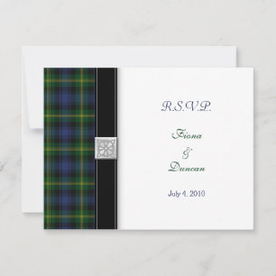 Gordon Tartan Celtic Hochzeits-Antwortkarte RSVP Karte