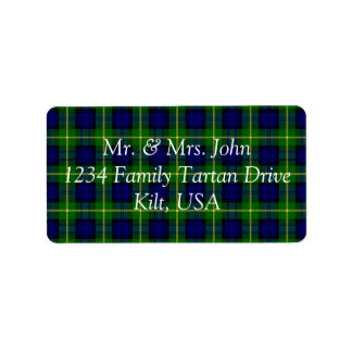 Gordon Tartan Label Adressaufkleber