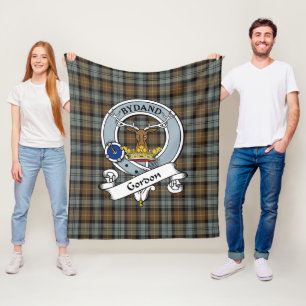 Gordon Weathered Clan Abzeichen Tartan Kariert Fleecedecke