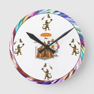 Gordy, der Goanna-Jongleur Runde Wanduhr