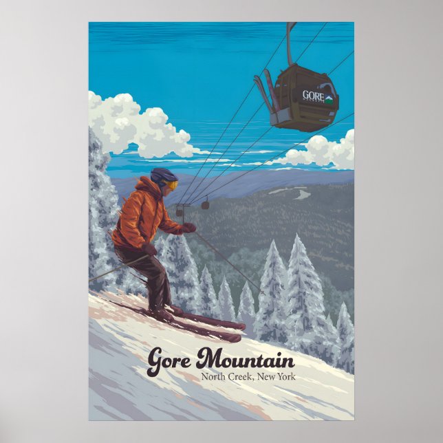 Gore Mountain Ski Resort Travel Poster (Vorne)