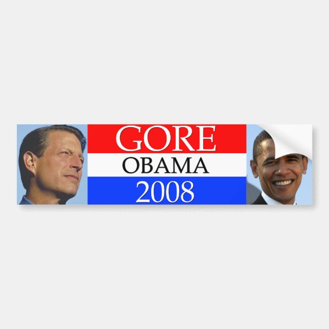 GORE Obama 2008 Autoaufkleber (Vorne)