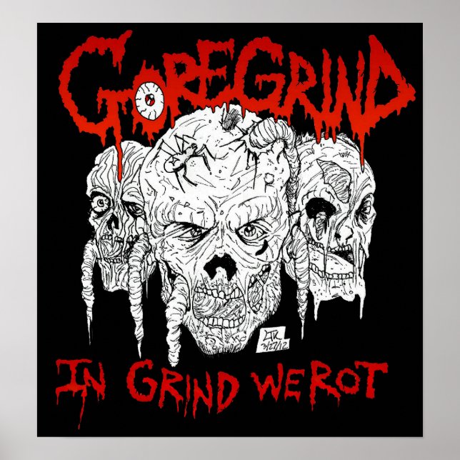 Goregrind - in Grind wir Rot Poster (Vorne)