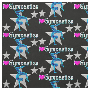 GORGEÖSE BLAU UND SCHWARZE GYMNASTIK FABRIK STOFF