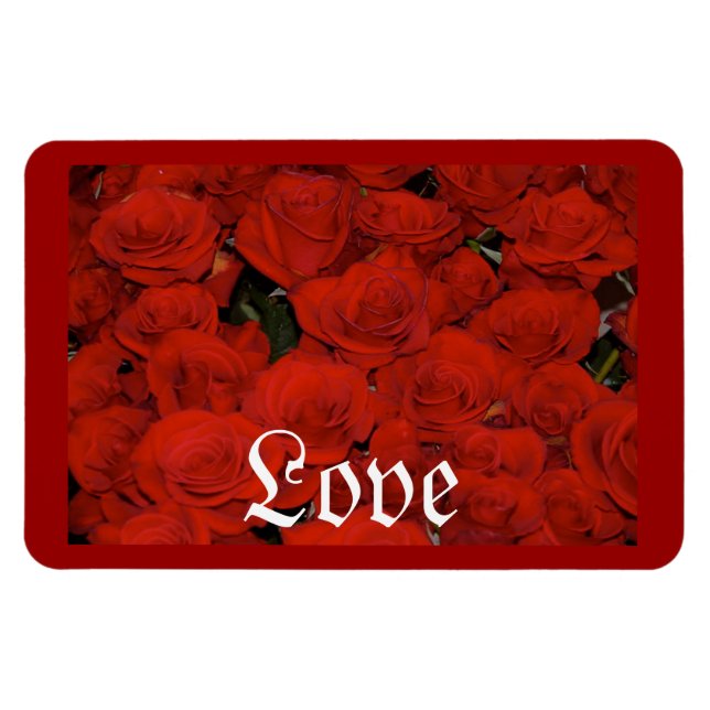 GORGEÖSER BOUQUET VON ROTE ROSEN MAGNET (Horizontal)