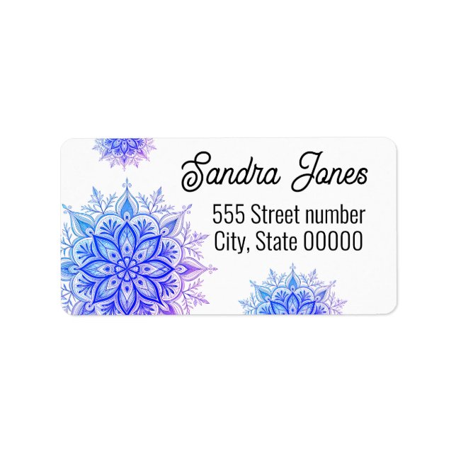 Gorgeous address labels snowflake adressaufkleber (Vorne)