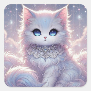 Gorgeous Angel Princess Cat Quadratischer Aufkleber