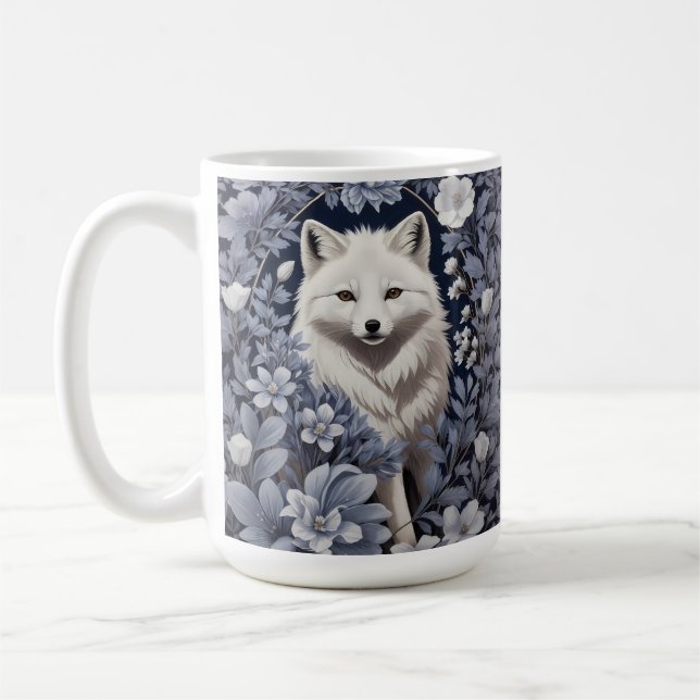 Gorgeous Arctic Fox William Morris Inspiriert Kaffeetasse (Links)