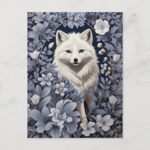Gorgeous Arctic Fox William Morris Inspiriert Postkarte
