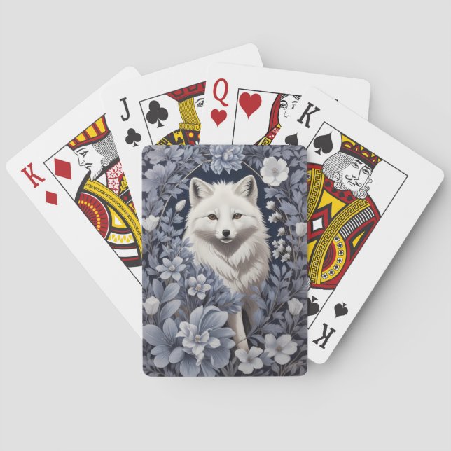 Gorgeous Arctic Fox William Morris Inspiriert Spielkarten (Rückseite)