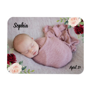 Gorgeous Baby Girl Blush Blume Foto Magnet