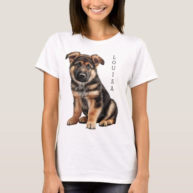 GORGEOUS BLACK & TAN DEUTSCHE SHEPHERHERY PUPPY T-Shirt (Vorderseite)