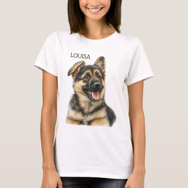 GORGEOUS BLACK & TAN DEUTSCHE SHEPHERHERY PUPPY T-Shirt (Vorderseite)